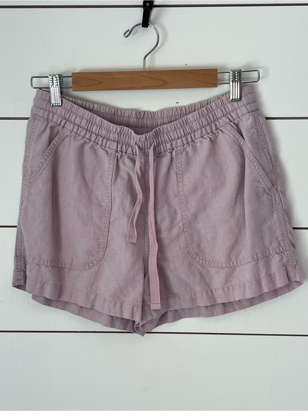 J. Crew Linen-Blend Drawstring Shorts in Light Mauve